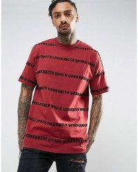 rotes bedrucktes T-shirt von Asos