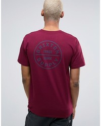 rotes bedrucktes T-shirt von Brixton