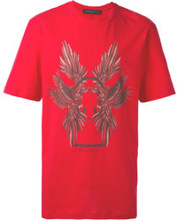 rotes bedrucktes T-shirt von Bruno Bordese