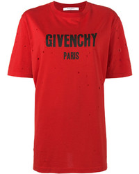 rotes bedrucktes T-shirt von Givenchy