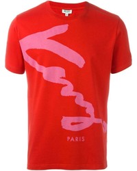rotes bedrucktes T-shirt von Kenzo