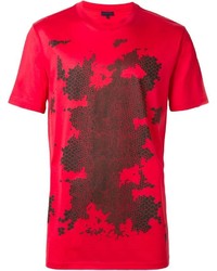 rotes bedrucktes T-shirt von Lanvin