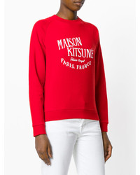 rotes bedrucktes T-shirt von MAISON KITSUNE