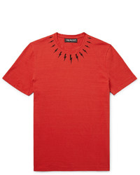 rotes bedrucktes T-shirt von Neil Barrett