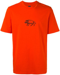 rotes bedrucktes T-shirt von Oamc