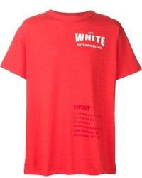 rotes bedrucktes T-shirt von Off-White