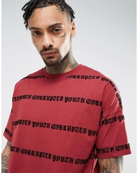 rotes bedrucktes T-shirt von Asos