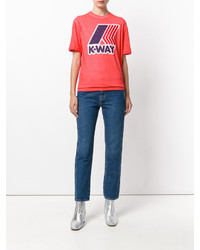 rotes bedrucktes T-shirt von Dsquared2