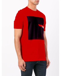 rotes bedrucktes T-shirt von Maison Margiela