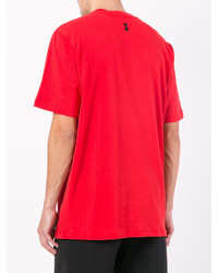 rotes bedrucktes T-shirt von Bruno Bordese