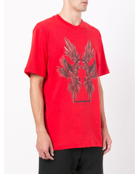 rotes bedrucktes T-shirt von Bruno Bordese