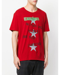 rotes bedrucktes T-shirt von Valentino