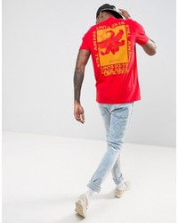 rotes bedrucktes T-shirt von Asos