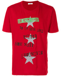 rotes bedrucktes T-shirt von Valentino