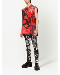 rotes bedrucktes Trägershirt von Dolce & Gabbana