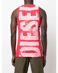 rotes bedrucktes Trägershirt von Diesel