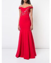 rotes besticktes Ballkleid von Marchesa Notte