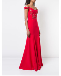 rotes besticktes Ballkleid von Marchesa Notte