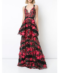 rotes besticktes Ballkleid von Marchesa Notte