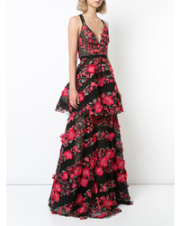 rotes besticktes Ballkleid von Marchesa Notte