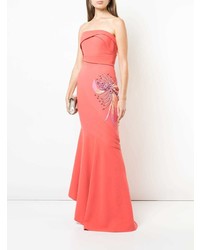 rotes besticktes Ballkleid von Rubin Singer