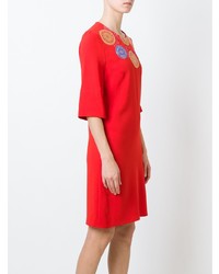rotes besticktes gerade geschnittenes Kleid von Peter Pilotto