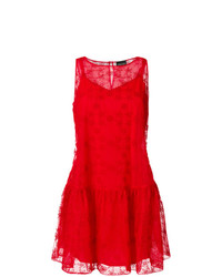 rotes besticktes gerade geschnittenes Kleid von Ermanno Ermanno