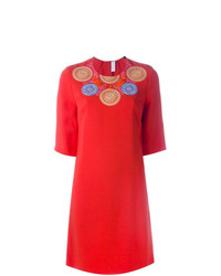 rotes besticktes gerade geschnittenes Kleid von Peter Pilotto
