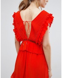 rotes besticktes Kleid von Moon River