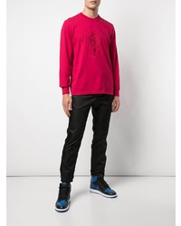 rotes besticktes Langarmshirt von Supreme