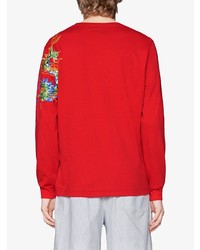 rotes besticktes Langarmshirt von Gucci