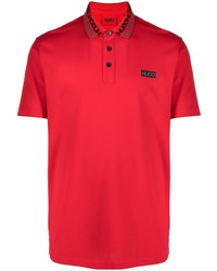 rotes besticktes Polohemd von BOSS