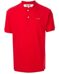 rotes besticktes Polohemd von Comme Des Garcons Play