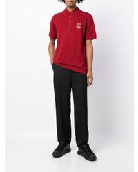 rotes besticktes Polohemd von Dolce & Gabbana