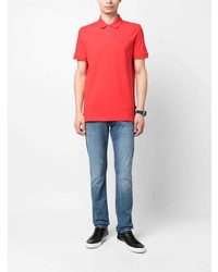 rotes besticktes Polohemd von BOSS