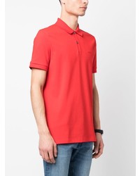 rotes besticktes Polohemd von BOSS