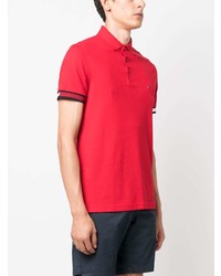 rotes besticktes Polohemd von Tommy Hilfiger