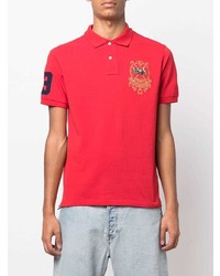 rotes besticktes Polohemd von Polo Ralph Lauren