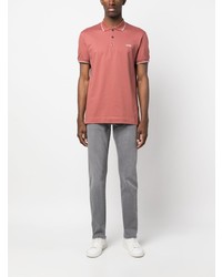 rotes besticktes Polohemd von Zegna