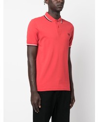 rotes besticktes Polohemd von Fred Perry