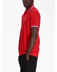 rotes besticktes Polohemd von BOSS