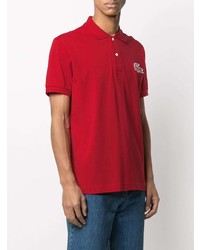 rotes besticktes Polohemd von Lacoste