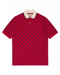 rotes besticktes Polohemd von Gucci