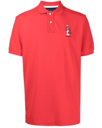 rotes besticktes Polohemd von Hackett