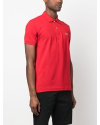 rotes besticktes Polohemd von Lacoste