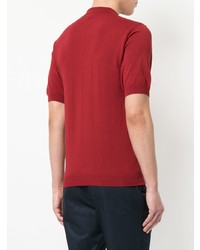 rotes besticktes Polohemd von Kent & Curwen