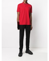 rotes besticktes Polohemd von BOSS