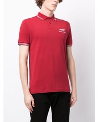 rotes besticktes Polohemd von Hackett