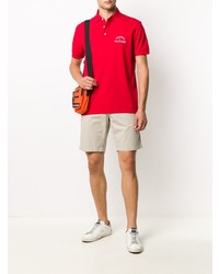 rotes besticktes Polohemd von Tommy Hilfiger