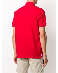 rotes besticktes Polohemd von Tommy Hilfiger